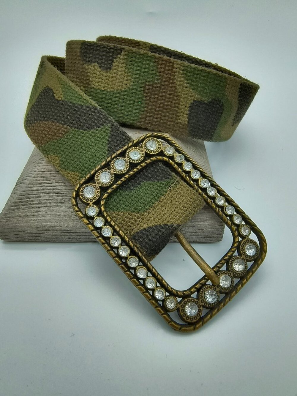 Maverick Camouflage Belt w/ Rhinestone Buckle – Edgy Y2K Streetwear